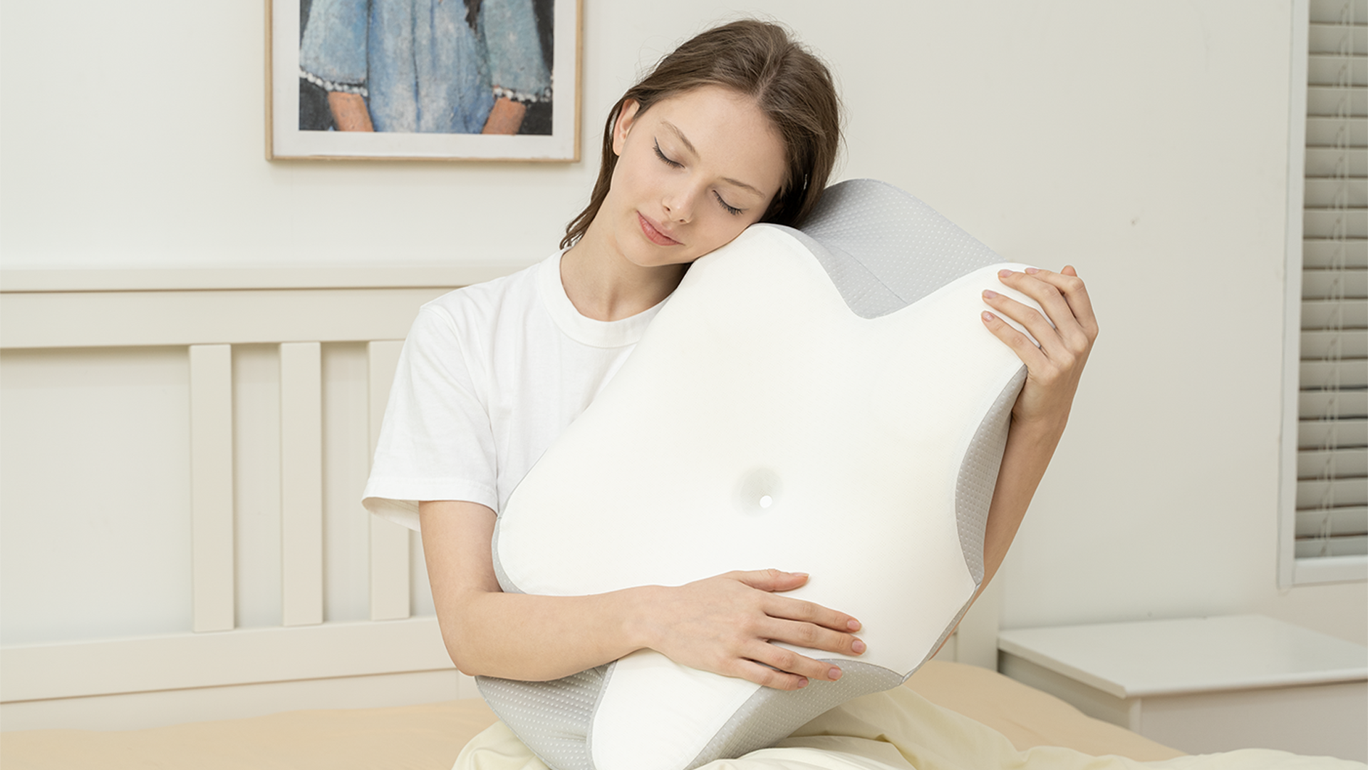 Cuscino Memory Foam Ergonomico Per Collo - 2 Altezze 9.5/12.5cm, Federa Rinfrescante