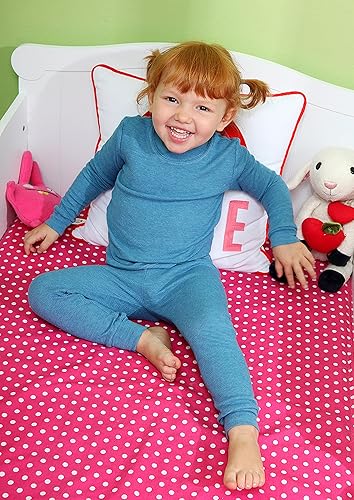 Miniatura 3 de City Threads Conjunto de ropa interior térmica para niñas, capa base de algodón suave y transpirable, fabricado en Estados Unidos