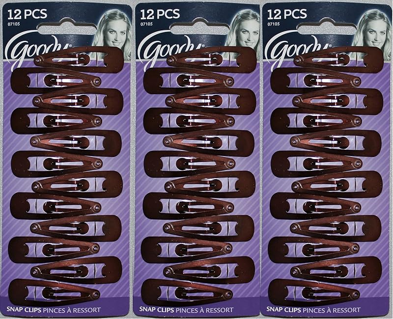 Goody WoMens Classics Contour Clips, Black, 12 Count