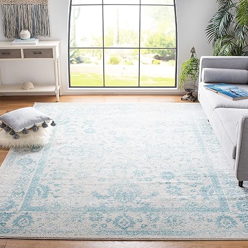 Miniatura 29 de Safavieh colección Adirondack - Alfombra de área, 8 x 10 pies, gris pizarra y marfil, diseño oriental desgastado, no desprende pelusa, fácil