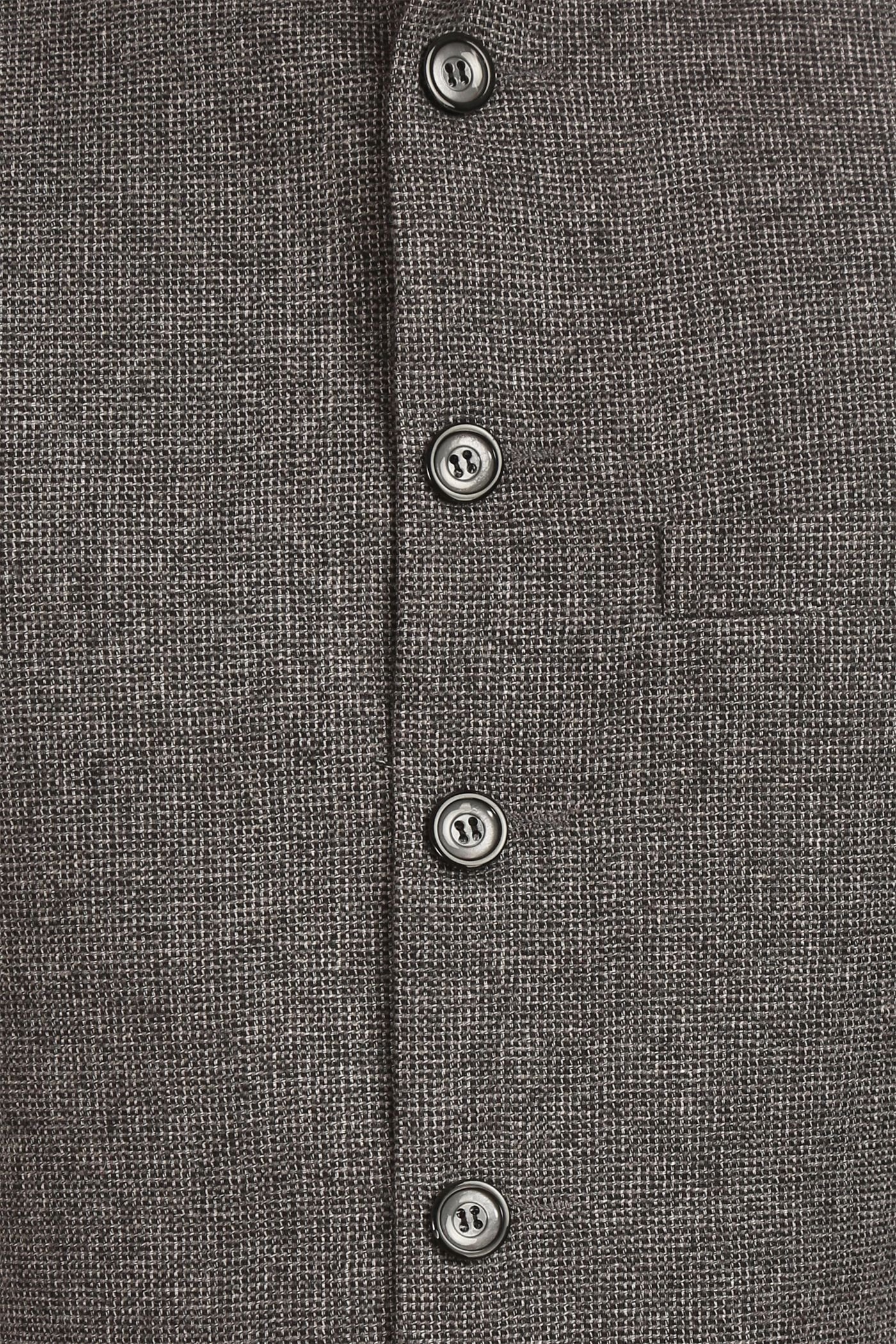 WINTAGE Men's Tweed Bandhgala Festive Nehru Jacket Waistcoat Grey - Image 4 thumbnail