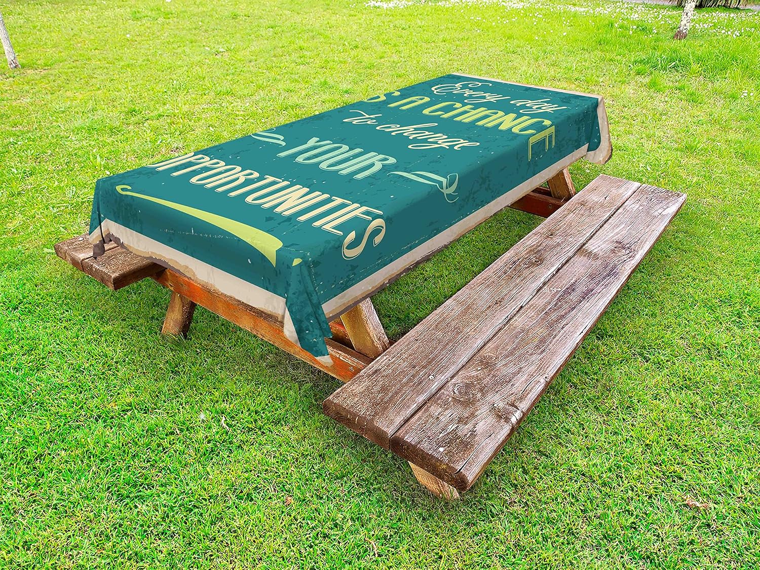 Ambesonne Lifestyle Outdoor Tablecloth, Every Day is a