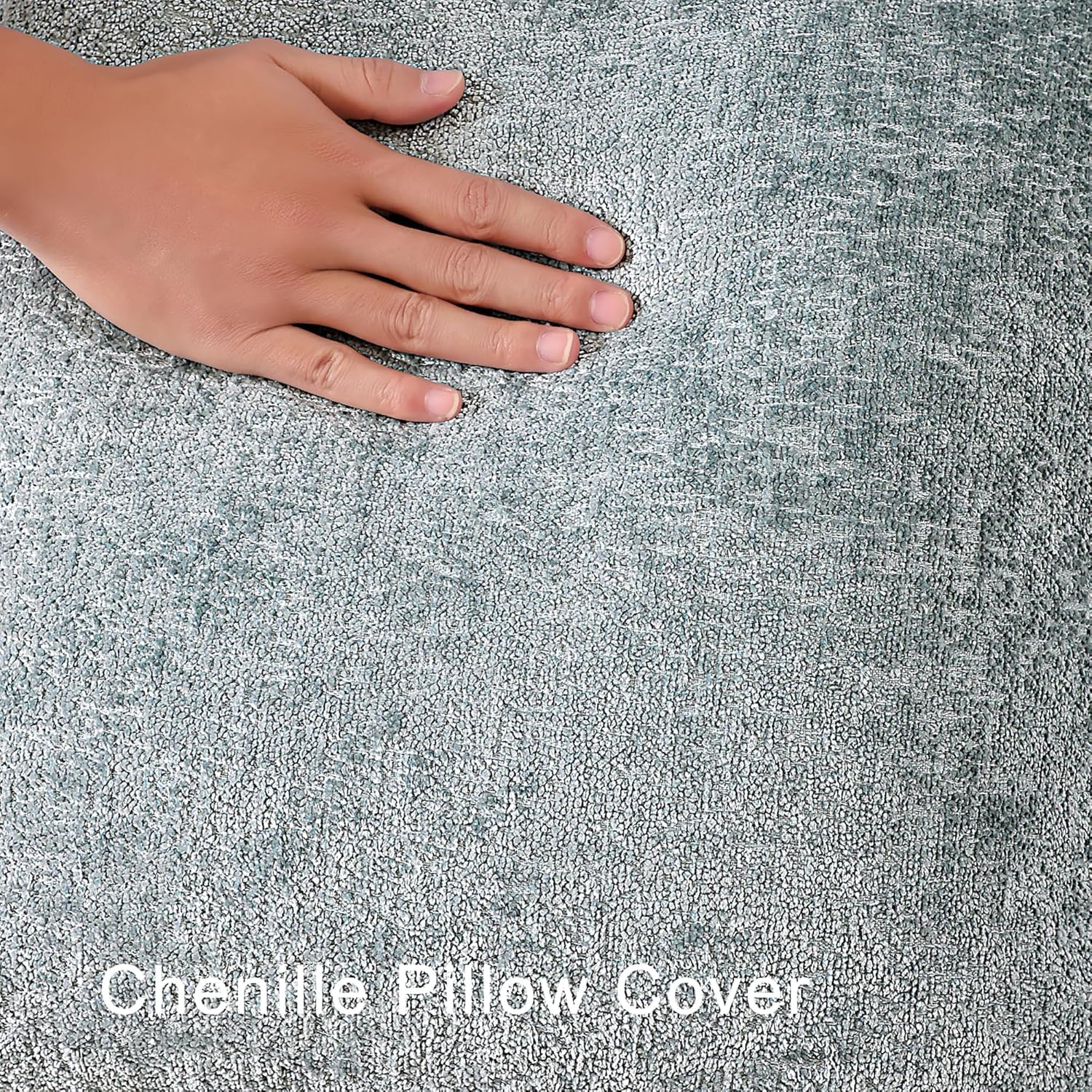 Throw Pillow Covers 22x22 Set of 2 – Solid Color Decorative Cushion Covers for Couch, Sofa, Bed – Natural Dye-Inspired Pillow Cases with Hidden Zipper(No Insert) Steel Blue