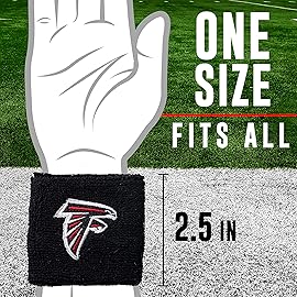 NFL Atlanta Falcons Franklin Sports Atlanta Falcons Embroidered Wristbandsnfl Embroidered Wristbands, Black, One Size