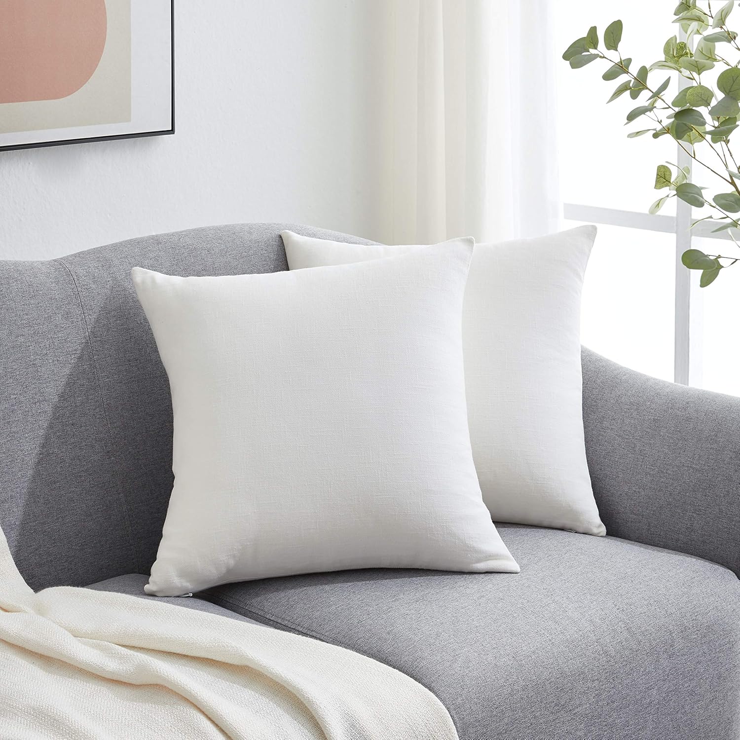 LEJADE & LAPERLE 100 Pure Linen Pillow Covers 18 x 18