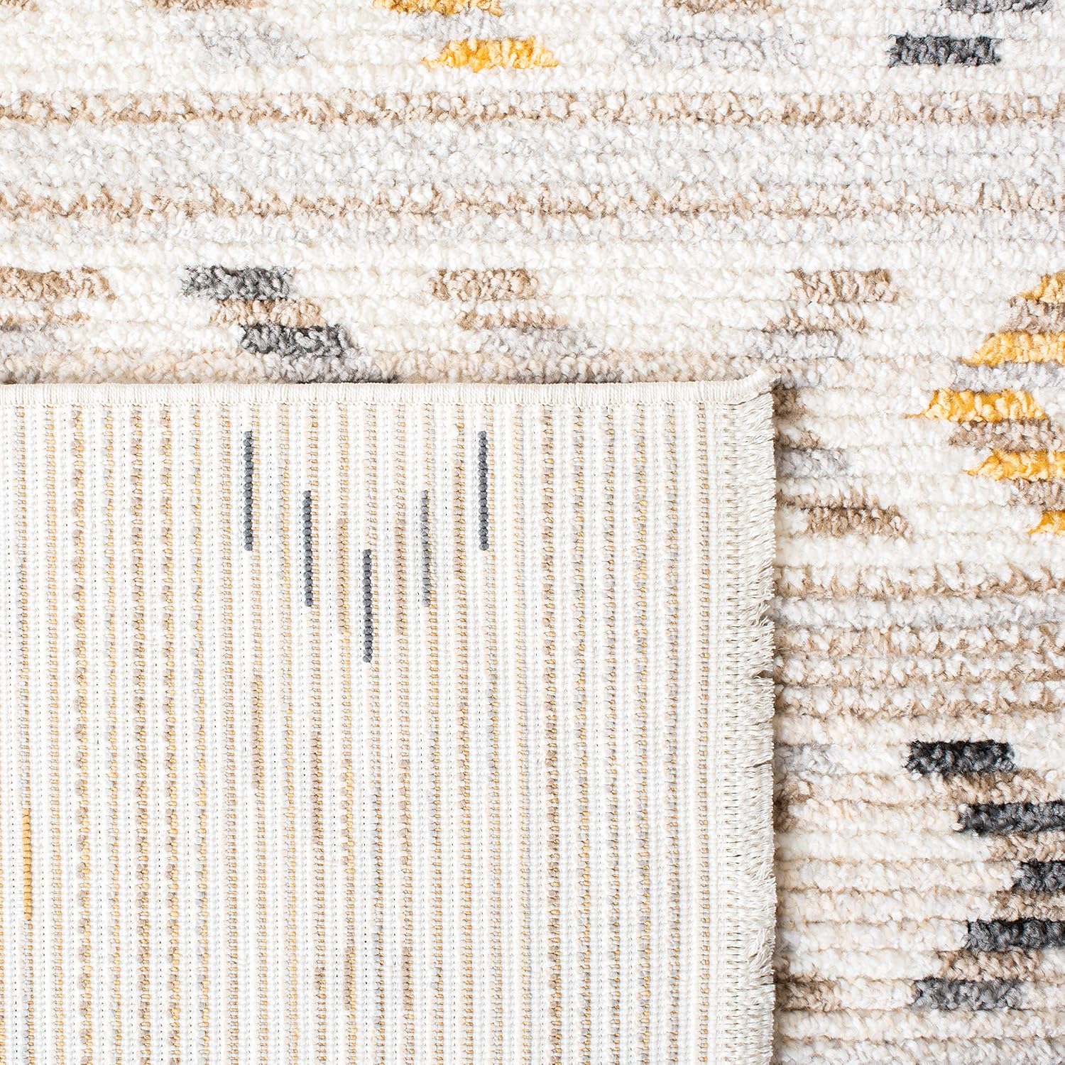 SAFAVIEH Sedona Collection Runner Rug - 2'4" x 9', Ivory & Light Grey, Moroccan Boho Tribal Design, Non-Shedding & Easy Care, Ideal for High Traffic Areas in Living Room, Bedroom (SED804B)
