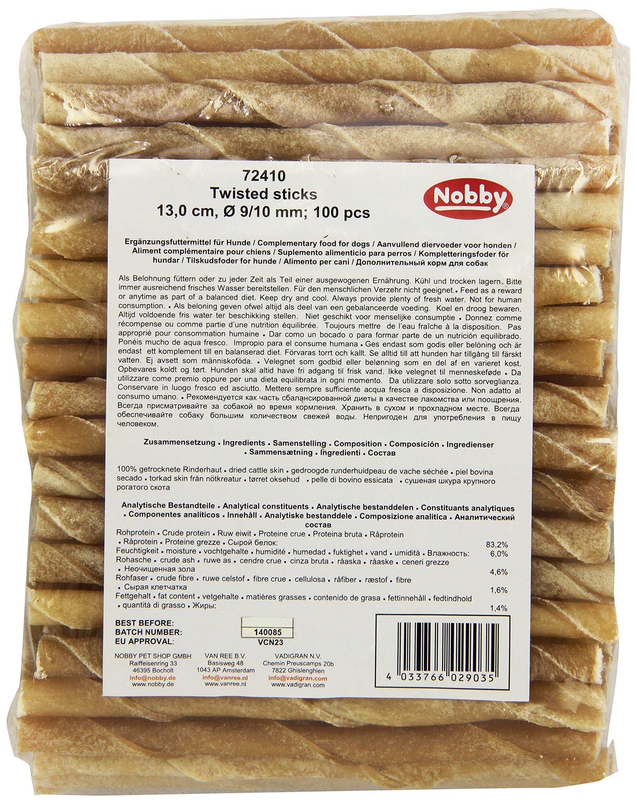 Nobby Friandise pour Chien Twisted Sticks Thaïlande 12,5 cm/9-10 mm