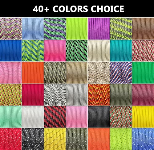 Miniatura 6 de LUYADIN Cuerda de paracaídas de 650 libras  9 hebras  40 colores  100 pies, 200 pies, 500 pies, 1000 pies, 0.157 in, cuerda de paracaídas para