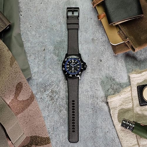 Miniatura 3 de BARTON WATCH BANDS con muelles de liberación rápida integrados - Silicona híbrida - Tela Cordura, correas de reloj híbridas de cuero resistente al