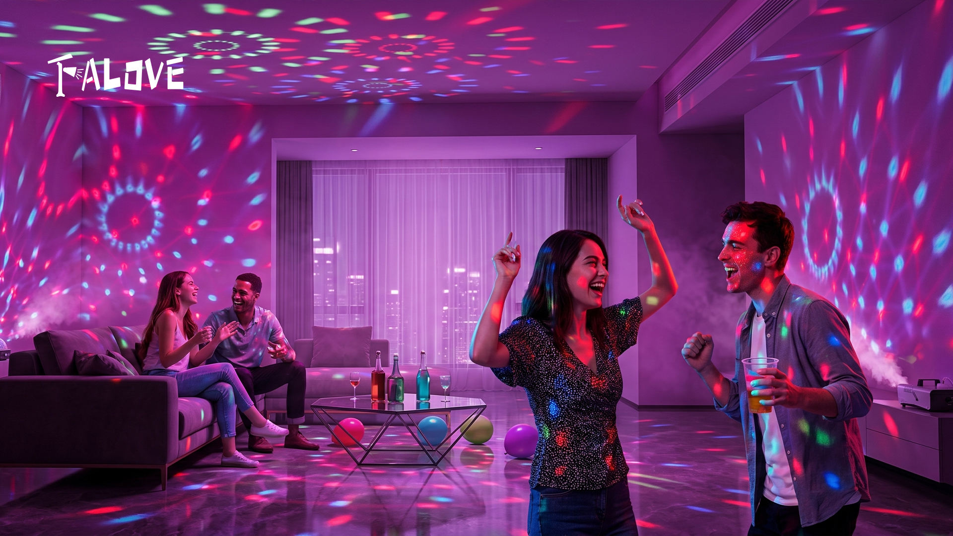 Image of 3 Pack RGB Disco Ball Lights with Sound Activation and 4.9ft Type C Cable | Remote Control Strobe Lamp, 7 Projector Color Mode, for Christmas & Halloween Home Patty Decor, Karaoke Lovers, Kids Gift