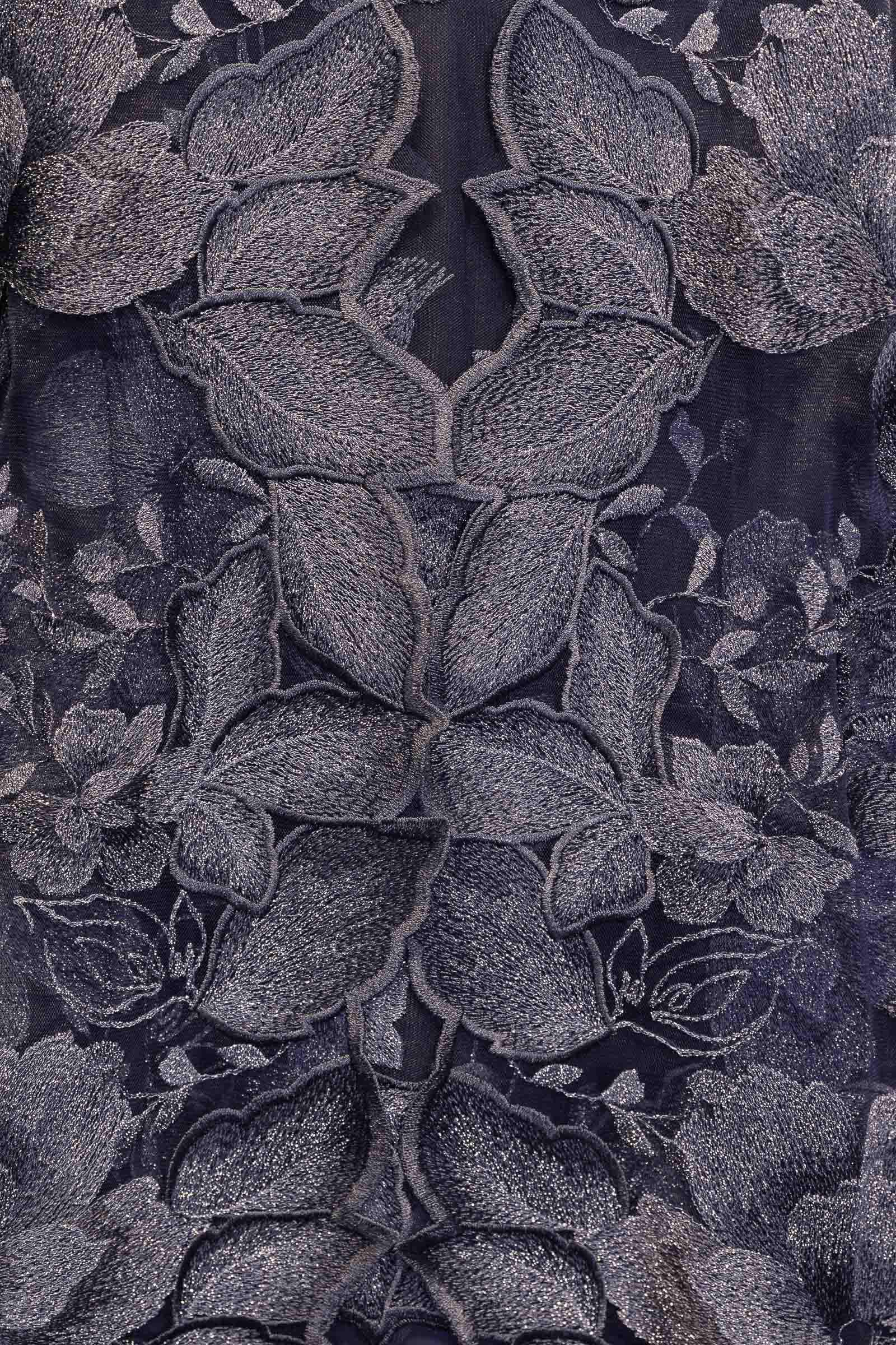 Alex Evenings Women's Long and Tea Length Mock Lace Jacket Dress (Regular Petite), Navy, 14