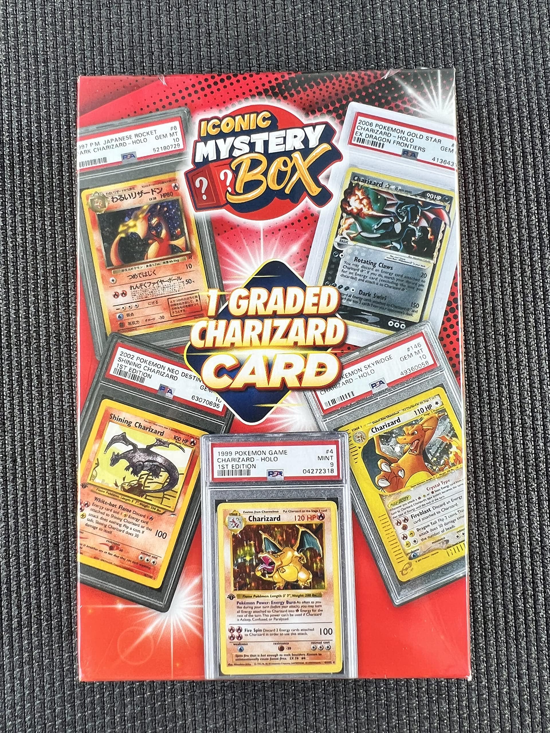 Iconic Mystery Box Mystery Graded Charizard Box s PSA, BGS or CGC Rated Card Pokémon Glurak (Graded Charizard Box)