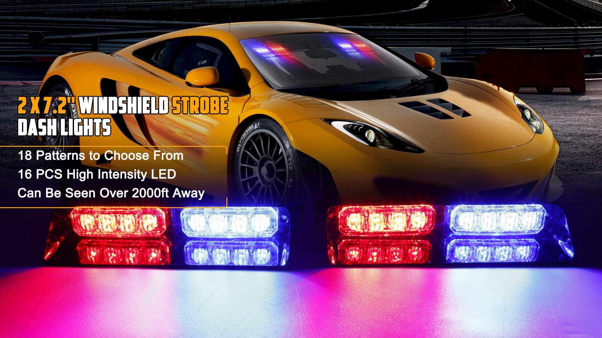 Buy 12 LED Thin Emergency Flash Warning Hazard Strobe Light Dash Beacon