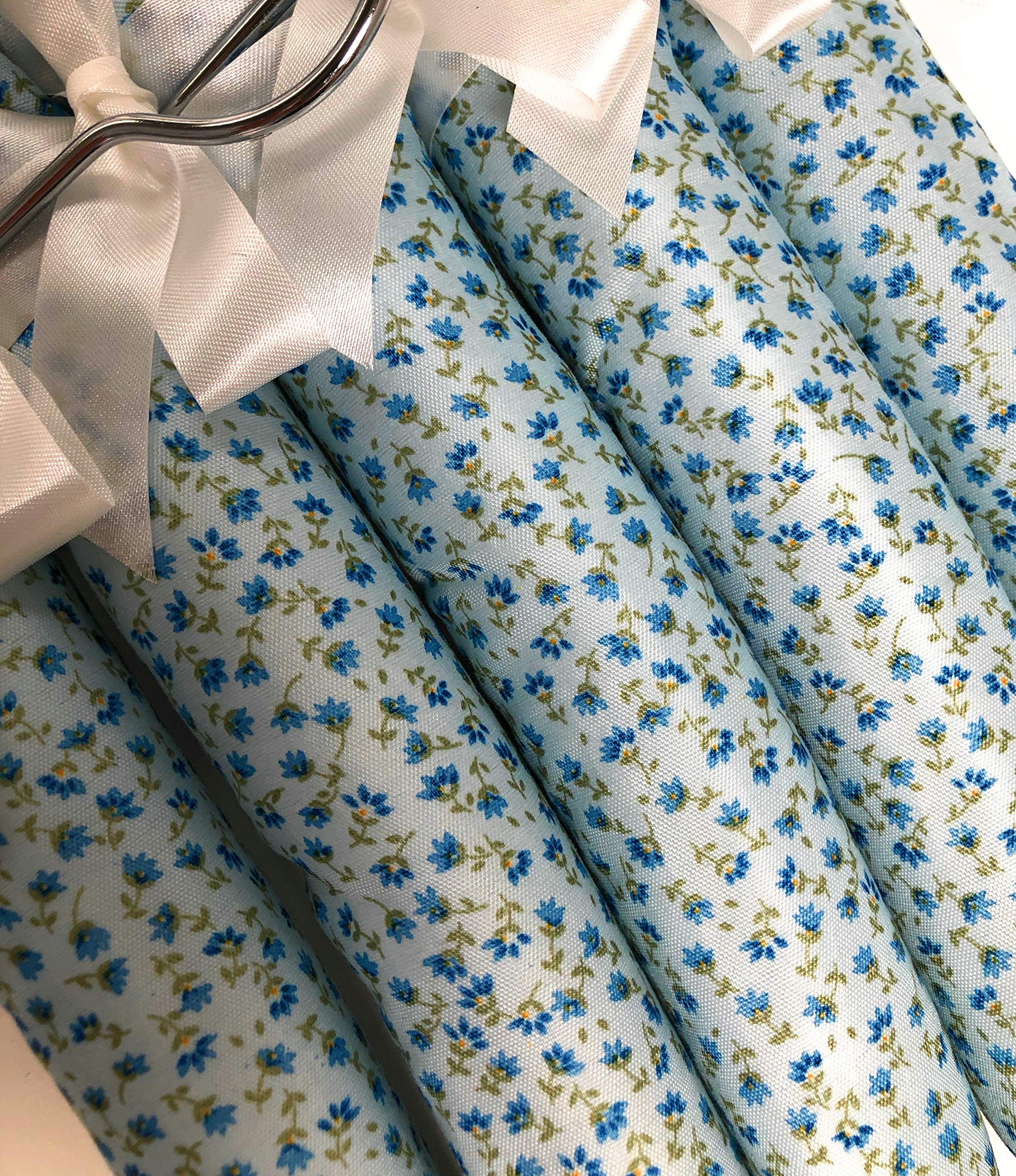 Pack of 5 Quality Padded Clothes Hangers ~ Several Patterns to choose from ... (Felicity Blue)
