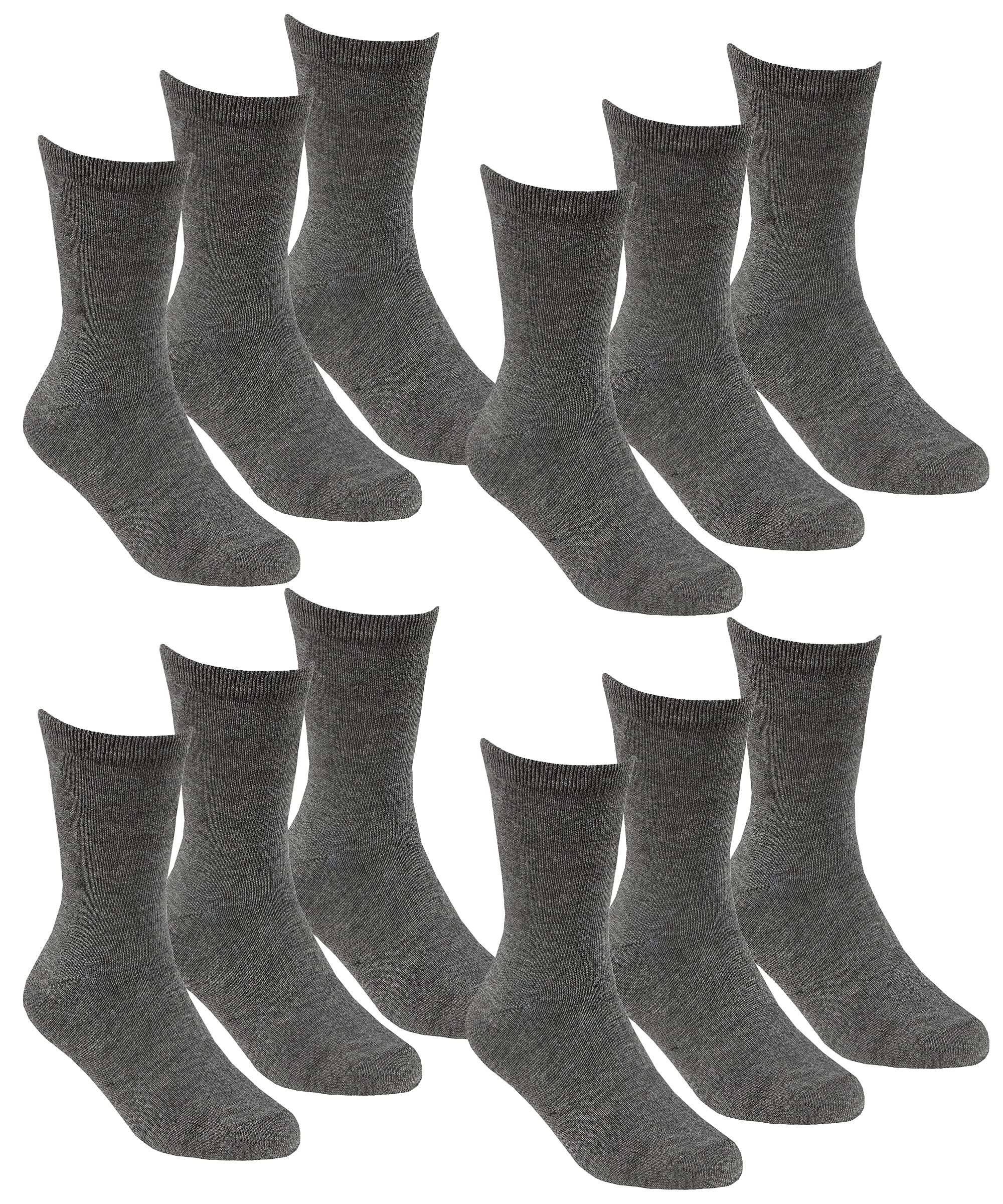 Undercover Unisex Kids 12 Pairs - Grey 12 Pairs Kids Bamboo Ankle Socks 42B711 Grey 6-8.5