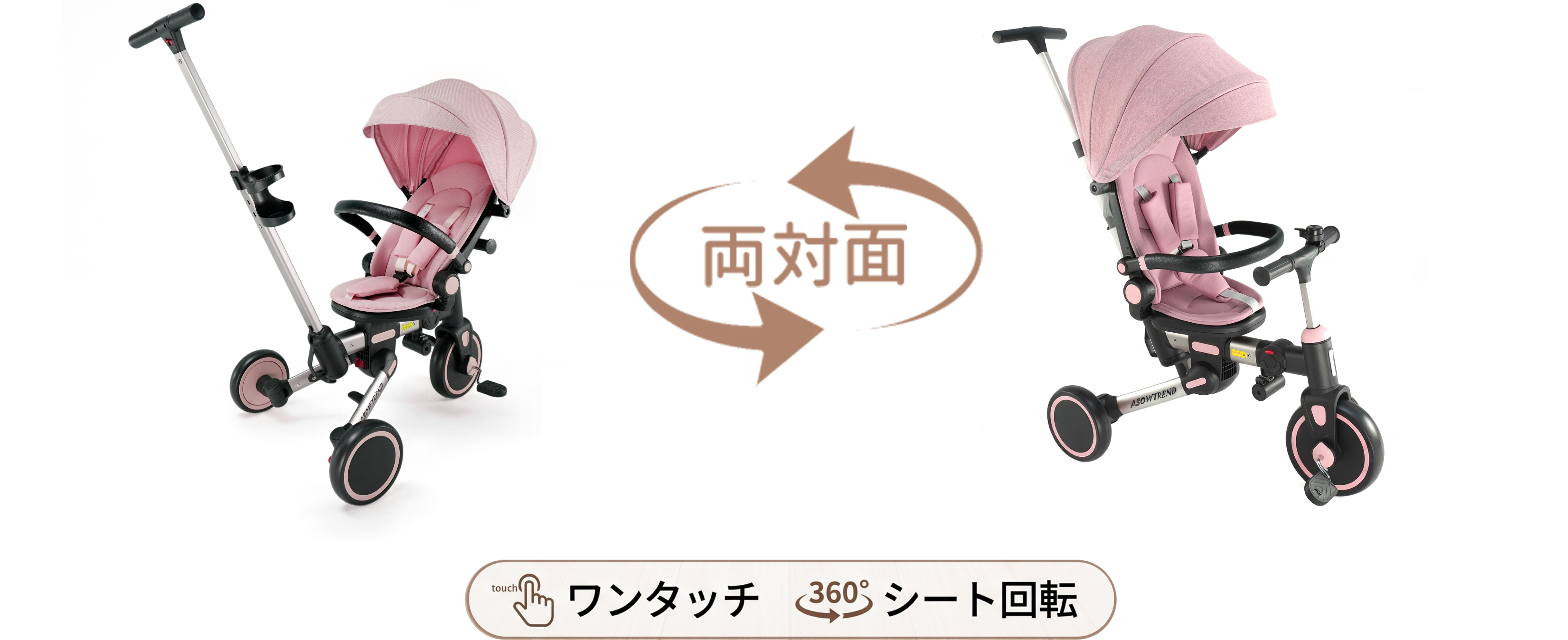 Amazon.co.jp: 【ASOWTREND】三輪車 手押し棒付き 7in1 6ヶ月～6歳対応