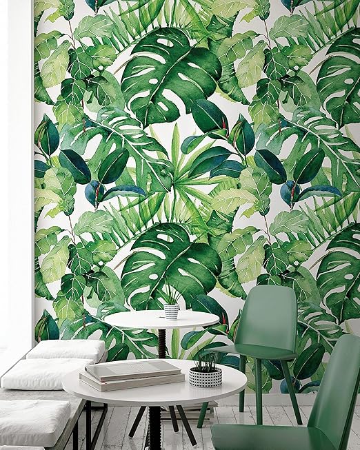 Amazon Co Jp Fleefilo はがせる壁紙 壁紙シール 壁紙 グリーン 植物 柄 壁紙 おしゃれ 人気 壁紙 の 上 から 貼れる 壁紙 Diy Fl1654 Fl1654 45cm X 10m Diy 工具 ガーデン