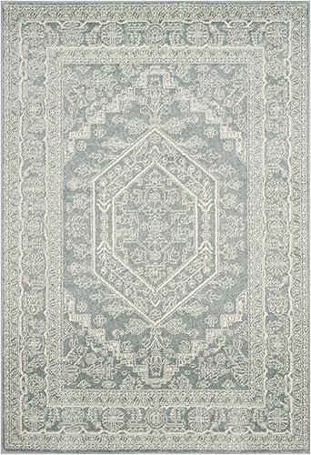 Miniatura 9 de Safavieh - Colección Adirondack, 6 pies x 9 pies, color pizarramarfil, ADR108T, Medallón Oriental, alfombra de área para sala, habitación, comedor,