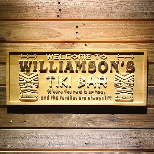 Miniatura 49 de ADVPRO wpa0389 - Letrero de madera grabado en madera con nombre personalizado para el hogar, grande, 26.75 x 10.75 pulgadas