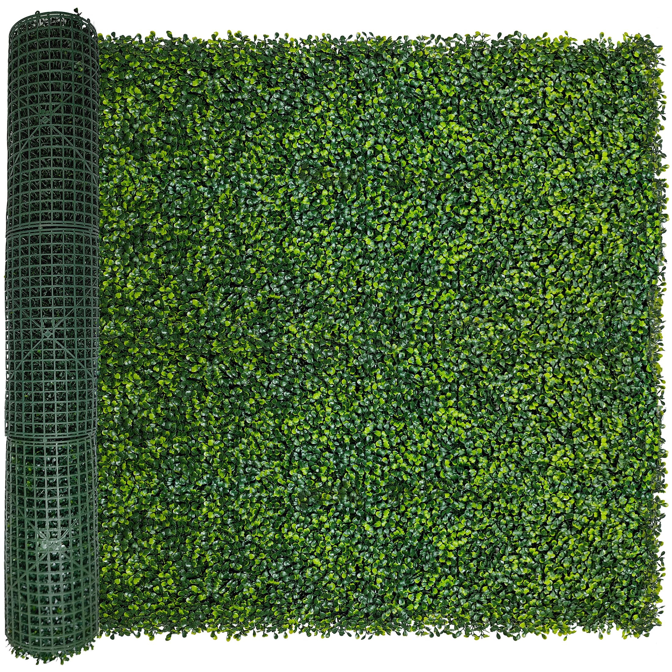Artificial Boxwood Roll Panels, 48'x120' (40 sq.ft) UV-Resistant Faux Ivy Privacy Fence Screen...