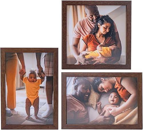 Miniatura 2 de Marco de fotos de madera maciza marrón de 20 x 25 pulgadas de ancho de 0.75 pulgadas  Profundidad del marco interior de 0.5 pulgadas  Marco de fotos