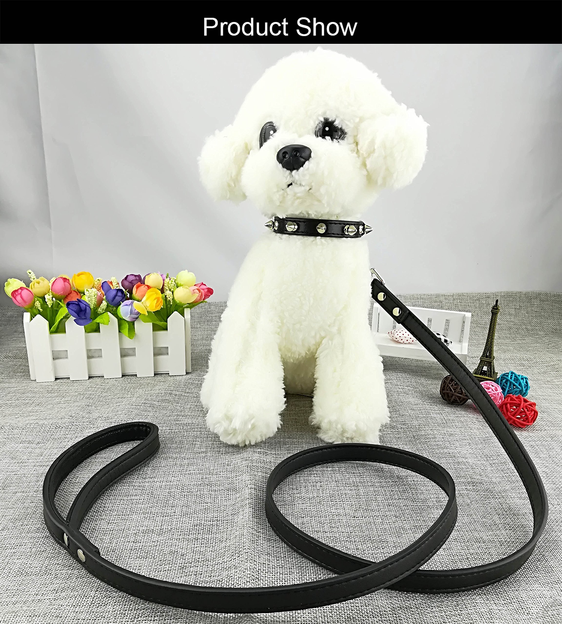 Human Collar Soft Faux Leather Ring Collar And Chain Leash Set For