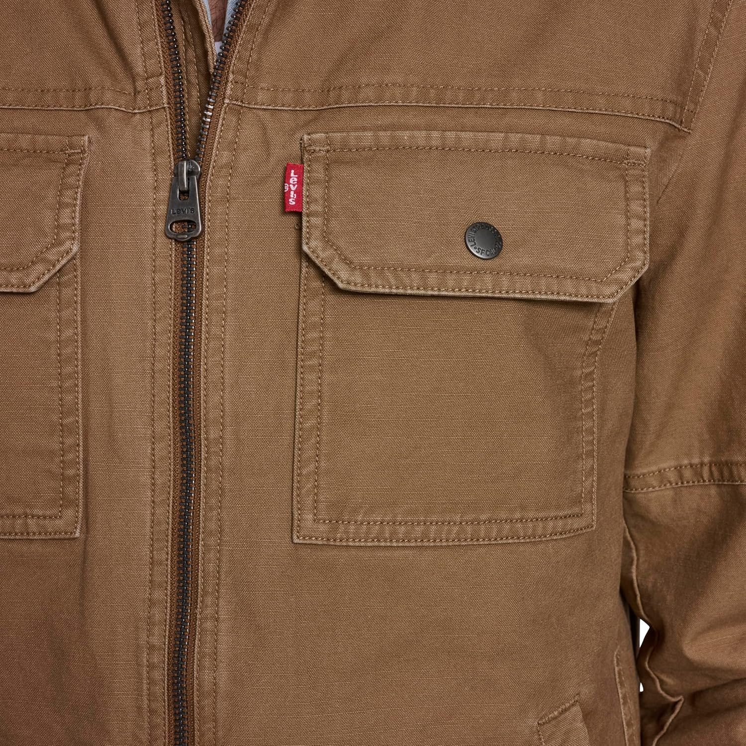 Levi's Men's Washed Cotton Two Pocket Military Jacket (Standard and Big & Tall)