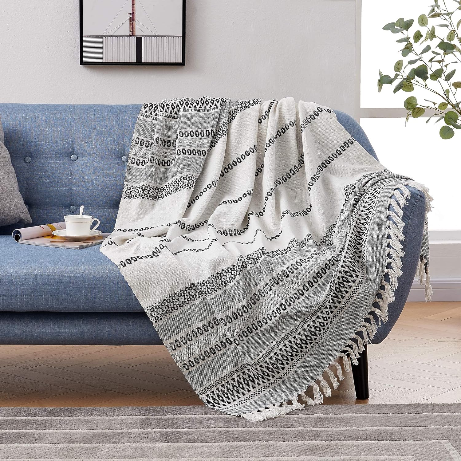 手編み BOHOブランケット リネンブルー 季節のおすすめ商品 scdp.cm
