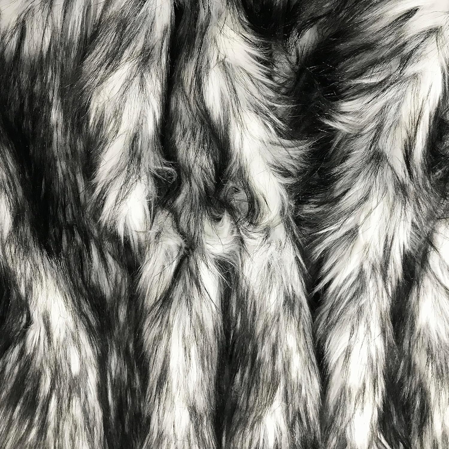 Multi Husky Long Hair Faux Fur by Elotex International Fabric (White)
