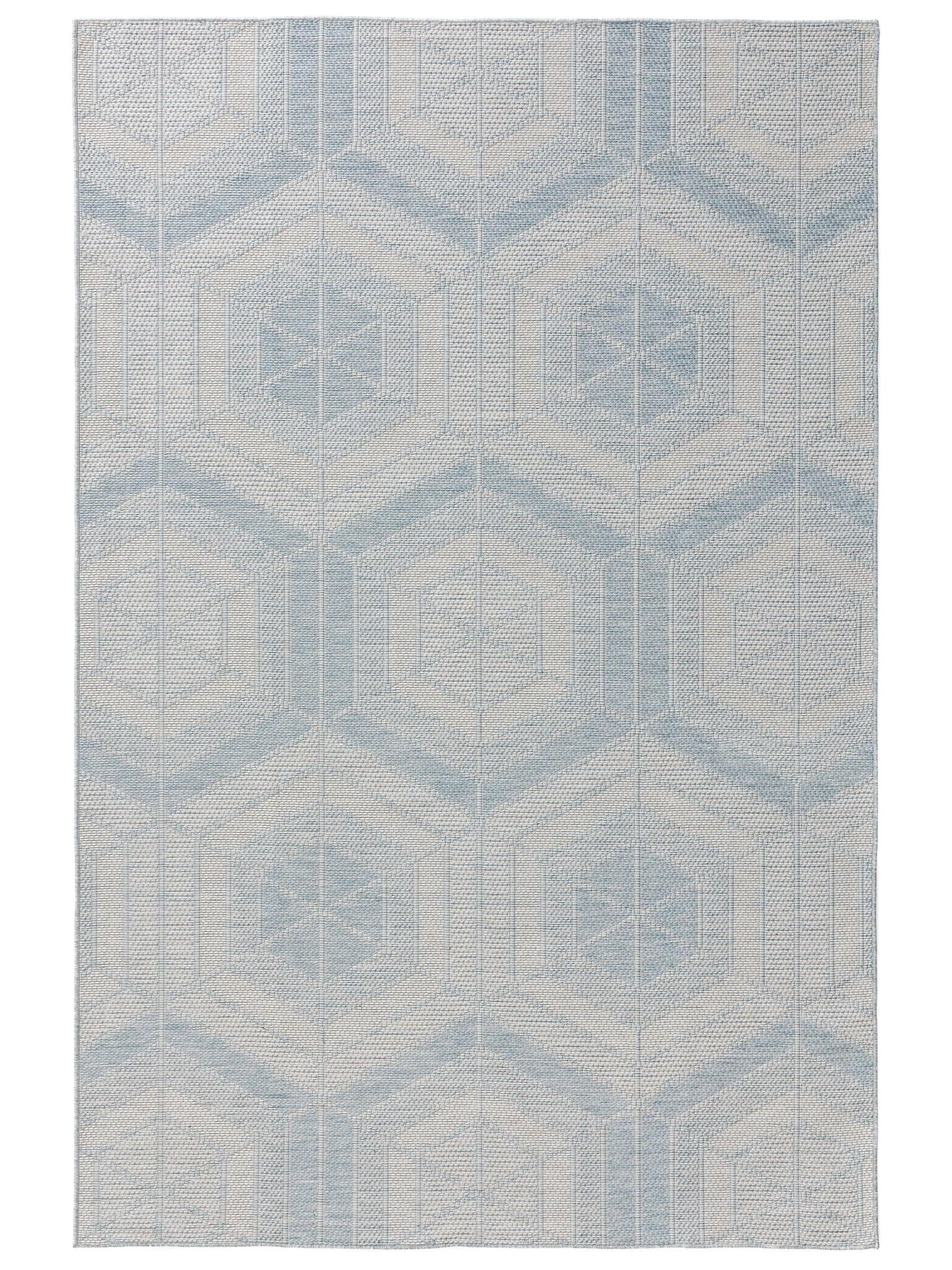 benuta Nest Tapis Bronco - Bleu 200 x 290 cm - Fibre synthétique - Convient pour l'extérieur - Rectangulaire & au style : géométrique, minimaliste - Facile d'entretien pour salon, chambre à coucher