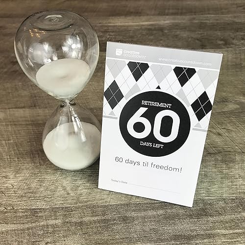 Miniatura 6 de Calendario de cuenta regresiva de jubilación, 5.75 x 3.75 pulgadas, calendario de escritorio de cuenta regresiva en blanco y negro (blanco y negro,