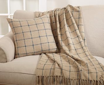 SARO LIFESTYLE Checkered Cotton Throw