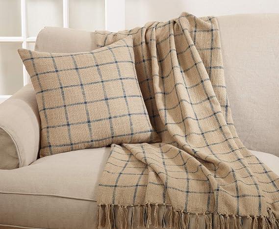 SARO LIFESTYLE Checkered Cotton Throw