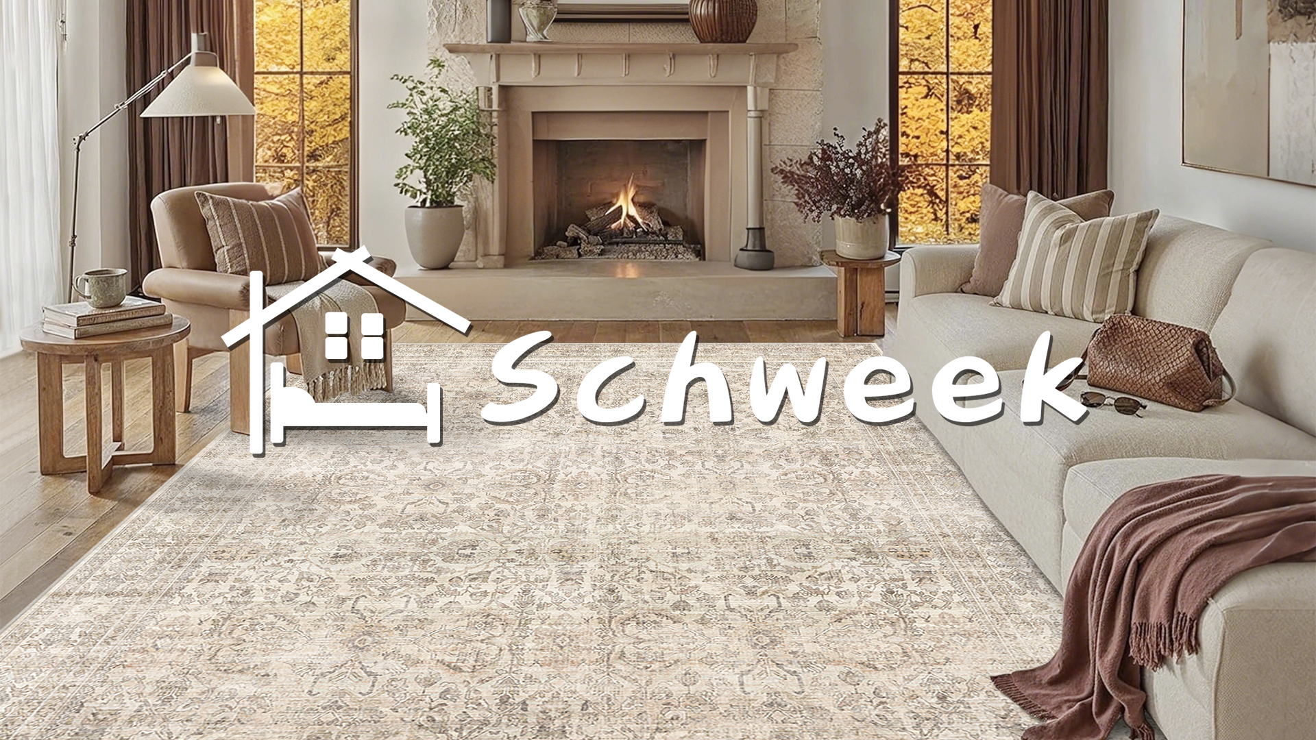 Tapete decorativo rectangular 8x10 Schweek marrón lavado miniatura 7