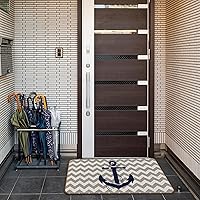 Vista 6 de Tapete de cocina con ancla azul marino náutico, para interiores y exteriores, para decoración náutica, entrada y hogar, tapete antideslizante