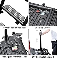 Vista 5 de Escalera plegable de 45 pulgadas para puerta trasera de camioneta con asa de agarre, giratoria de 360°, resistente, universal, plegable