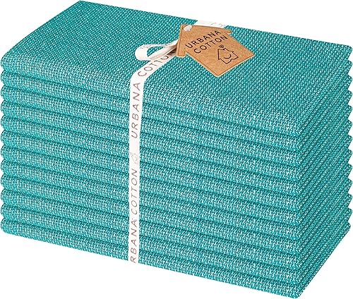 Urbana Cotton Juego de 12 servilletas de tela de hierba, 100 % algodón, suaves, duraderas, lavables, reutilizables, para hotel, almuerzo,