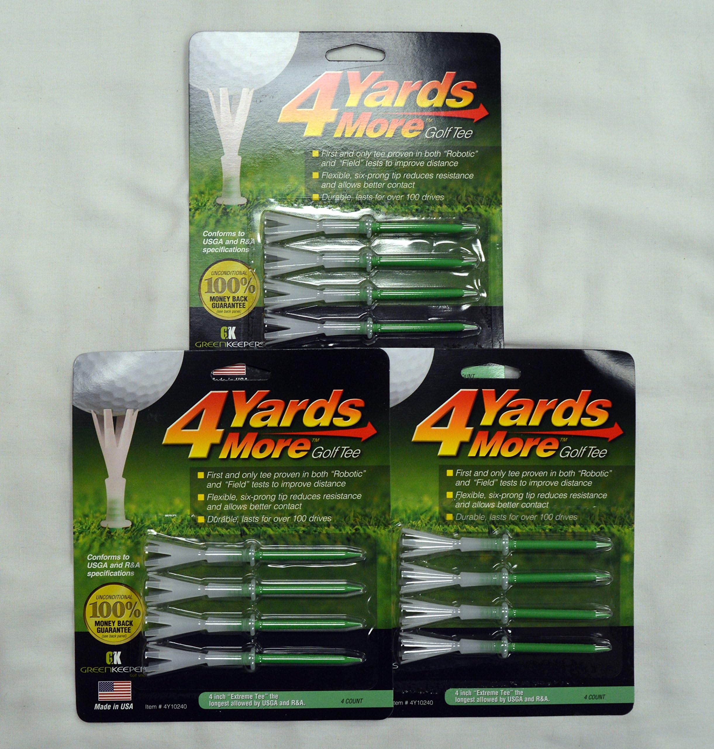 Tees 4" - Green - 3 Packs of 4 - (11926)