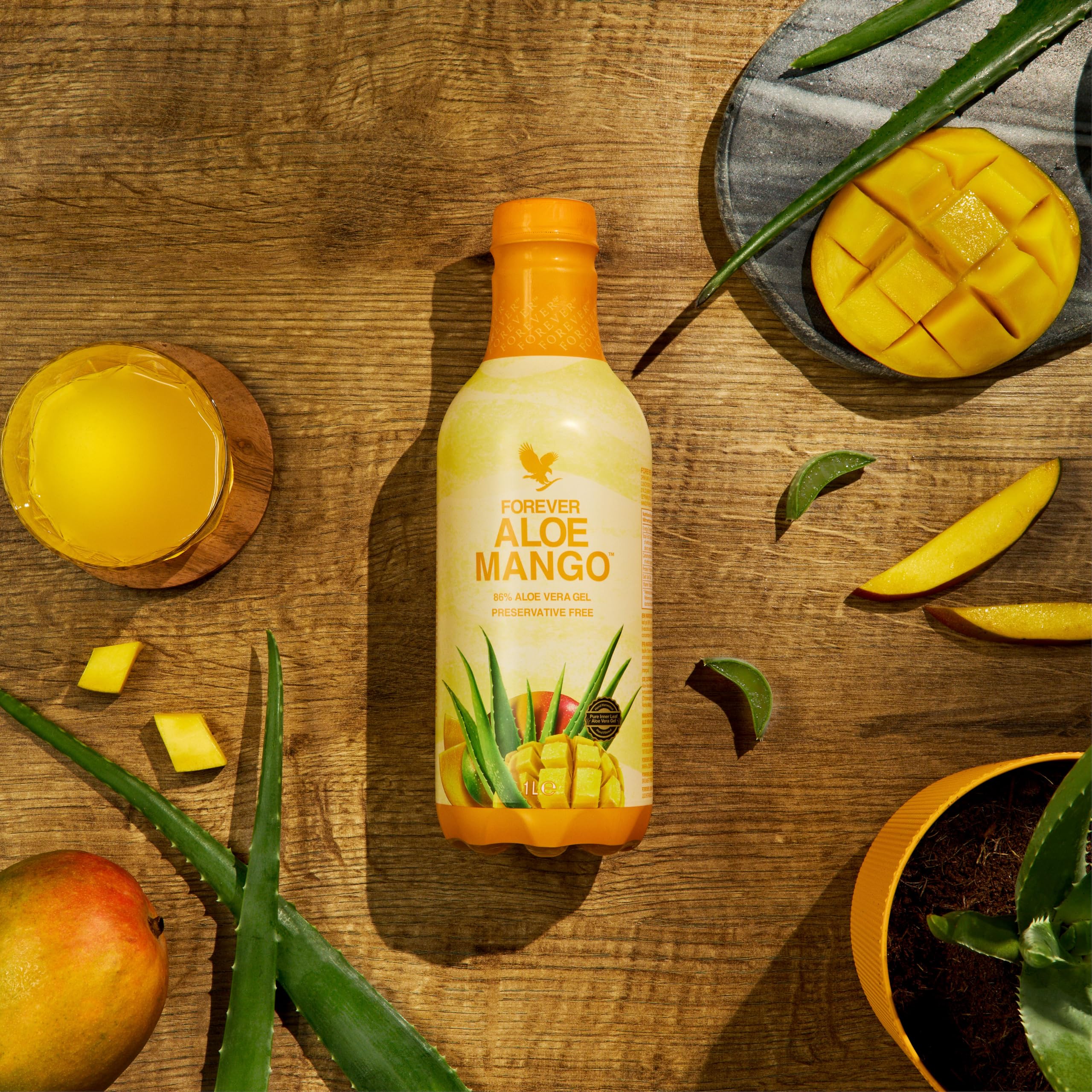 Forever Aloe Mango | 1 l | 86% Aloe Vera | Mango-Geschmack