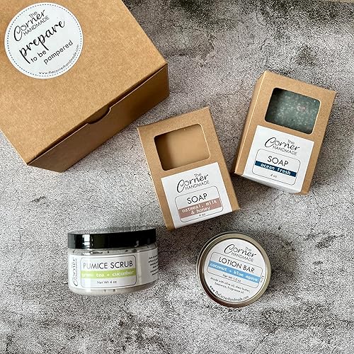 Pumice Hand Scrub Gift Set, Gardeners Gift Basket, Mechanics Spa Box, Bath Kit for Him