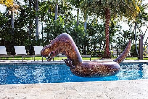 Miniatura 7 de PoolCandy Balsa inflable gigante de dinosaurio T-Rex - Este dinosaurio prehistórico King transportará fácilmente a 3 adultos todo el día y la noche,