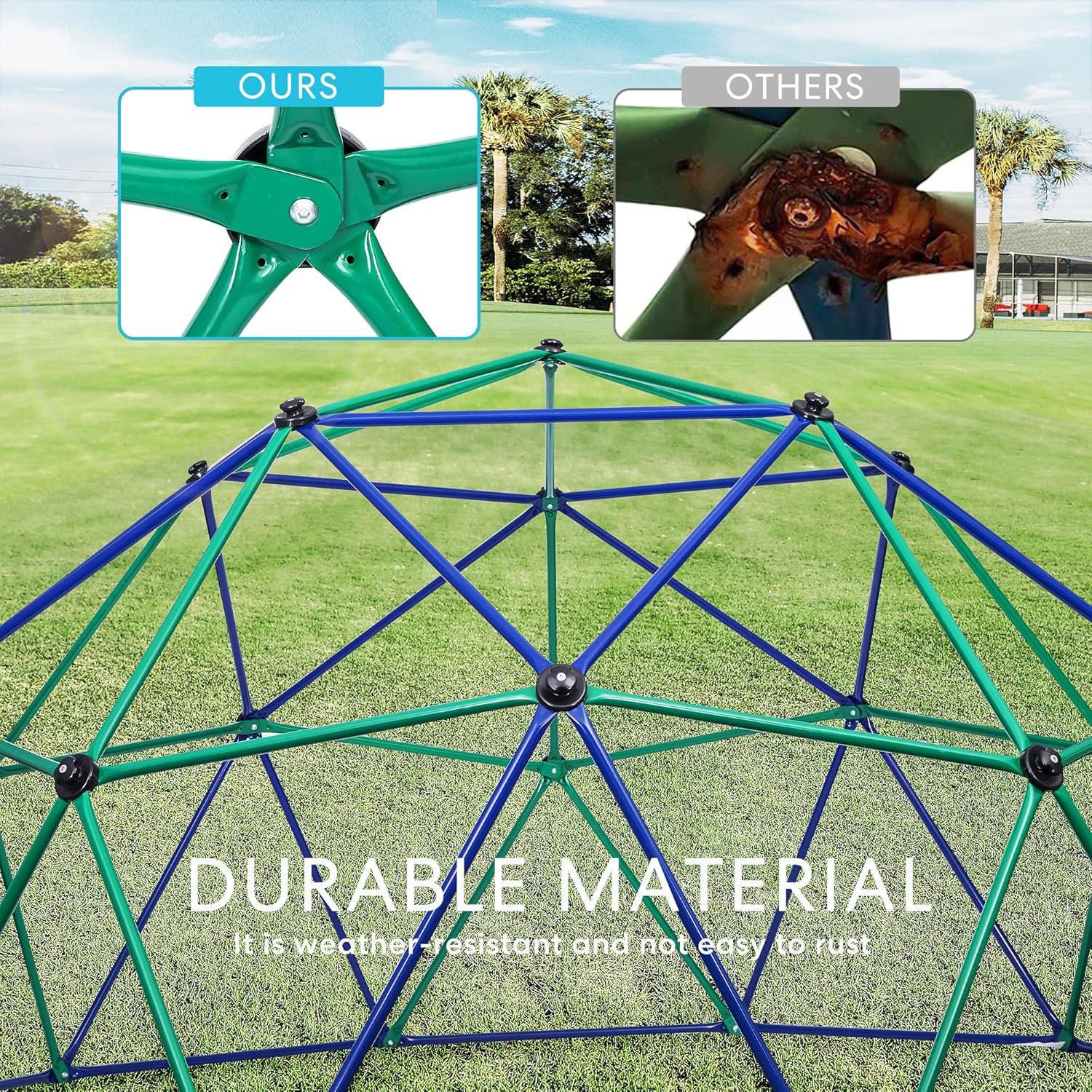 VIVOHOME 10ft Geometric Metal Climbing Dome Climber Jungle Gym Monkey Bar Playground for Outdoor Indoor Backyard, Supports up to 800lbs, Anti-Rust, Easy Assembly : Toys & Games