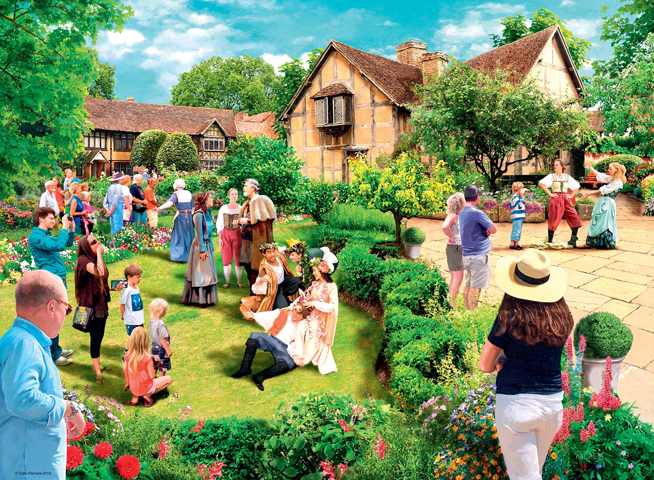 Ravensburger Picturesque Landscapes No.5 Warwickshire - Shakespeare’s Birthplace, Stratford & Warwick Castle 2X 500 Piece Jigsaw Puzzles for Adults & for Kids Age 10 and Up