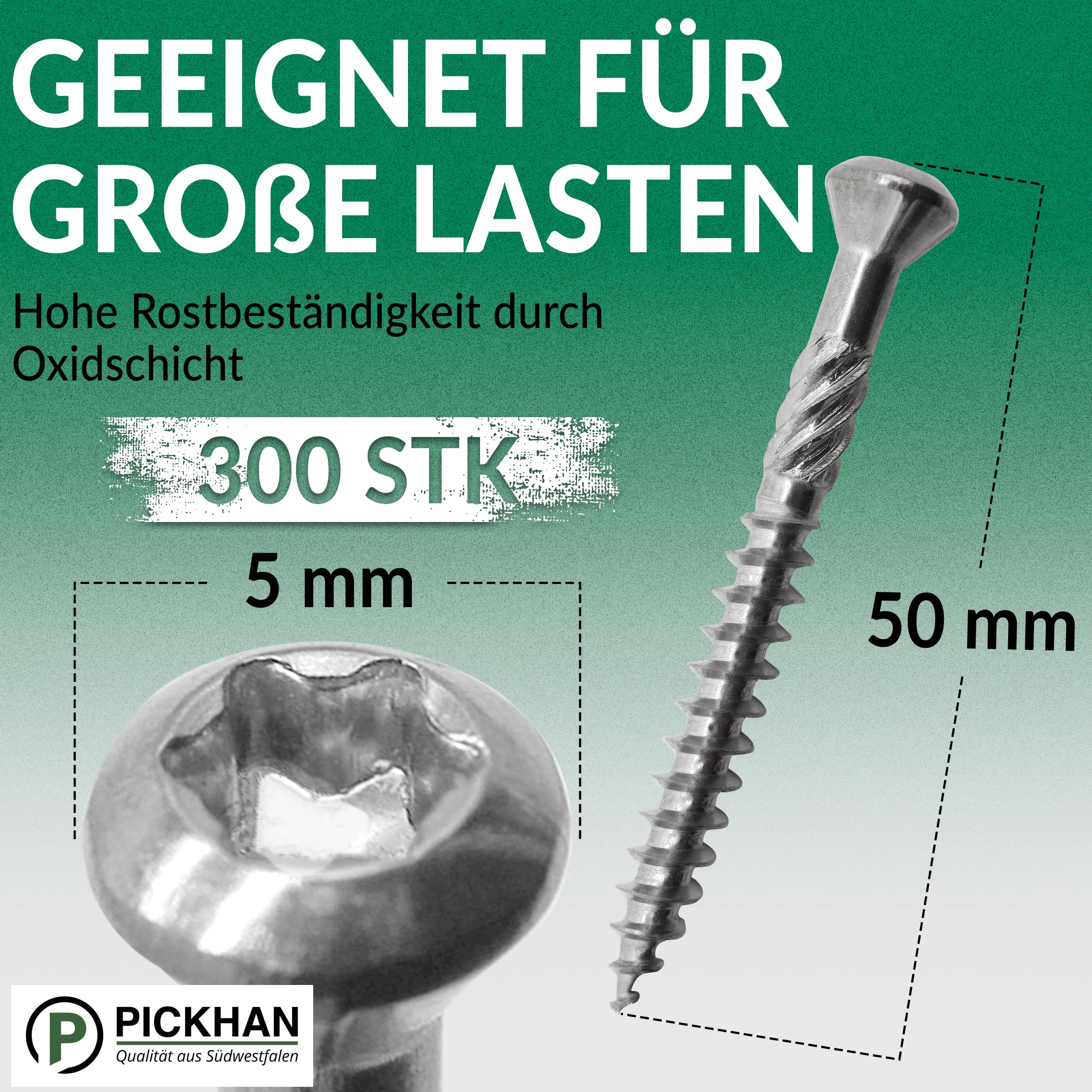 Hardhouten vlonderschroeven - 5.0 x 50 mm - ZWART