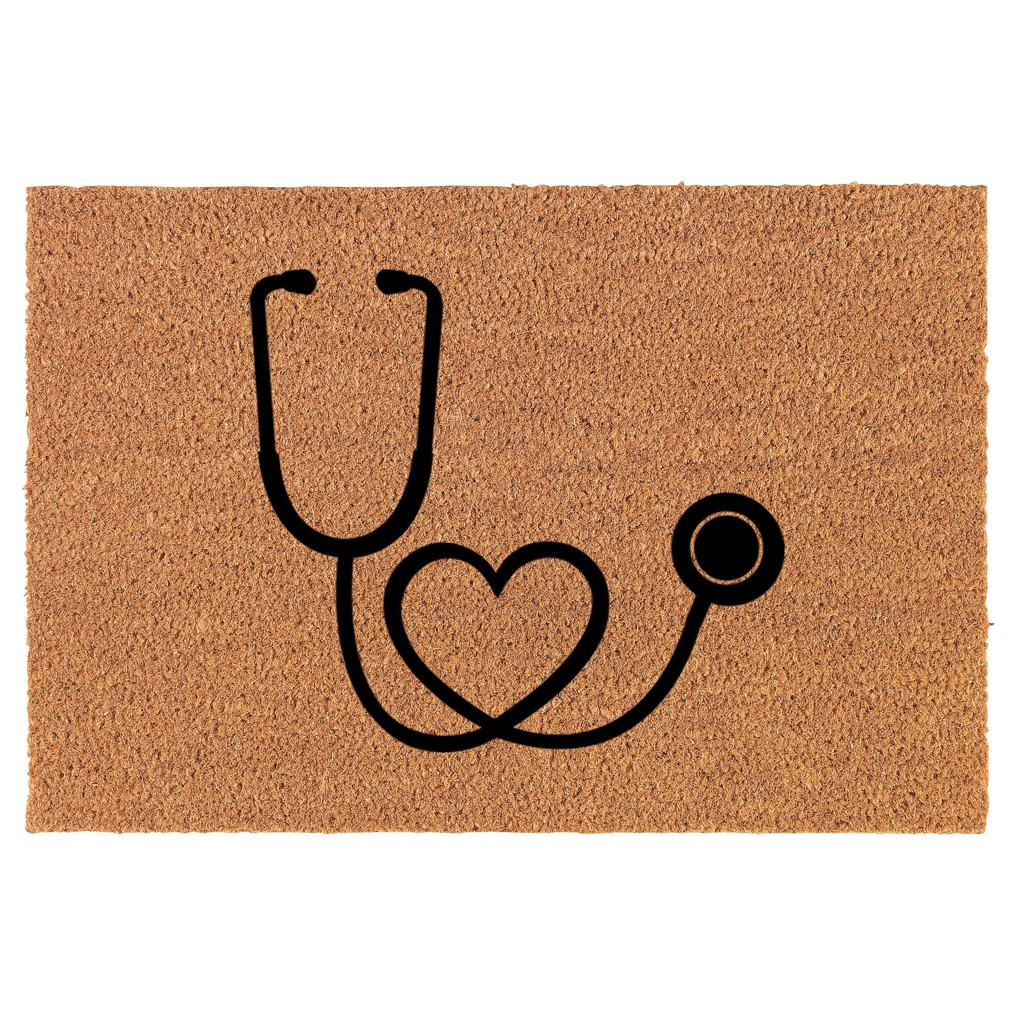 Mat for Entryway Indoor Heart Stethoscope Nurse Doctor Doormat Door Mat Housewarming Gift Newlywed Gift Wedding Gift New Home Funny Non-Slip Mat Cute