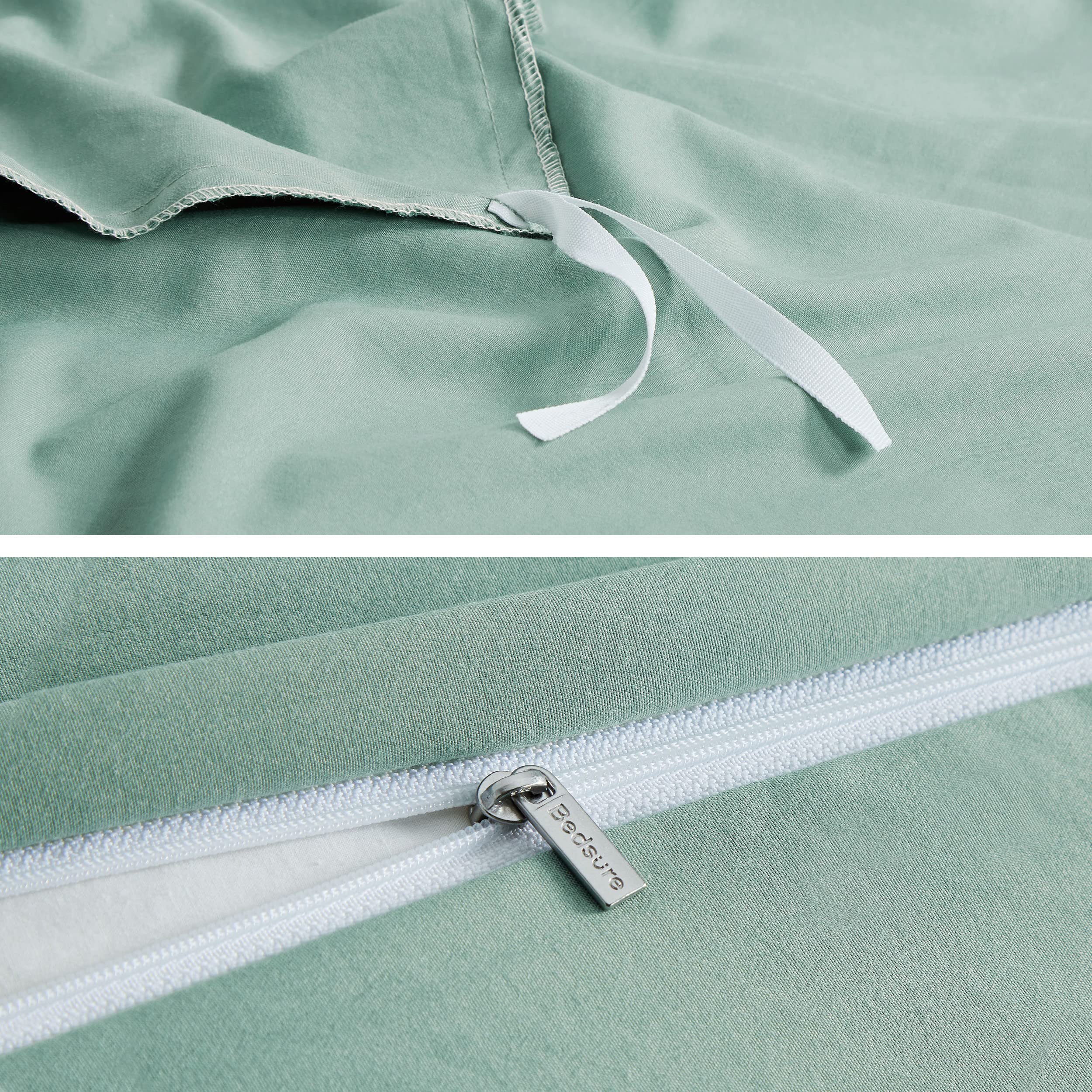 Bedsure Sage Green Duvet Cover King Size Washed Duvet Cover, Soft