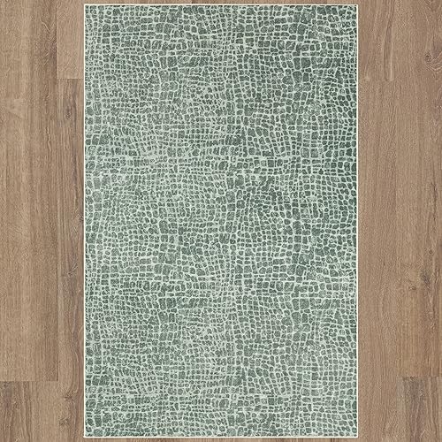 Miniatura 10 de Mohawk Home Alfombra prismática con estampado de animales azul de antílope (5 x 8 pies)