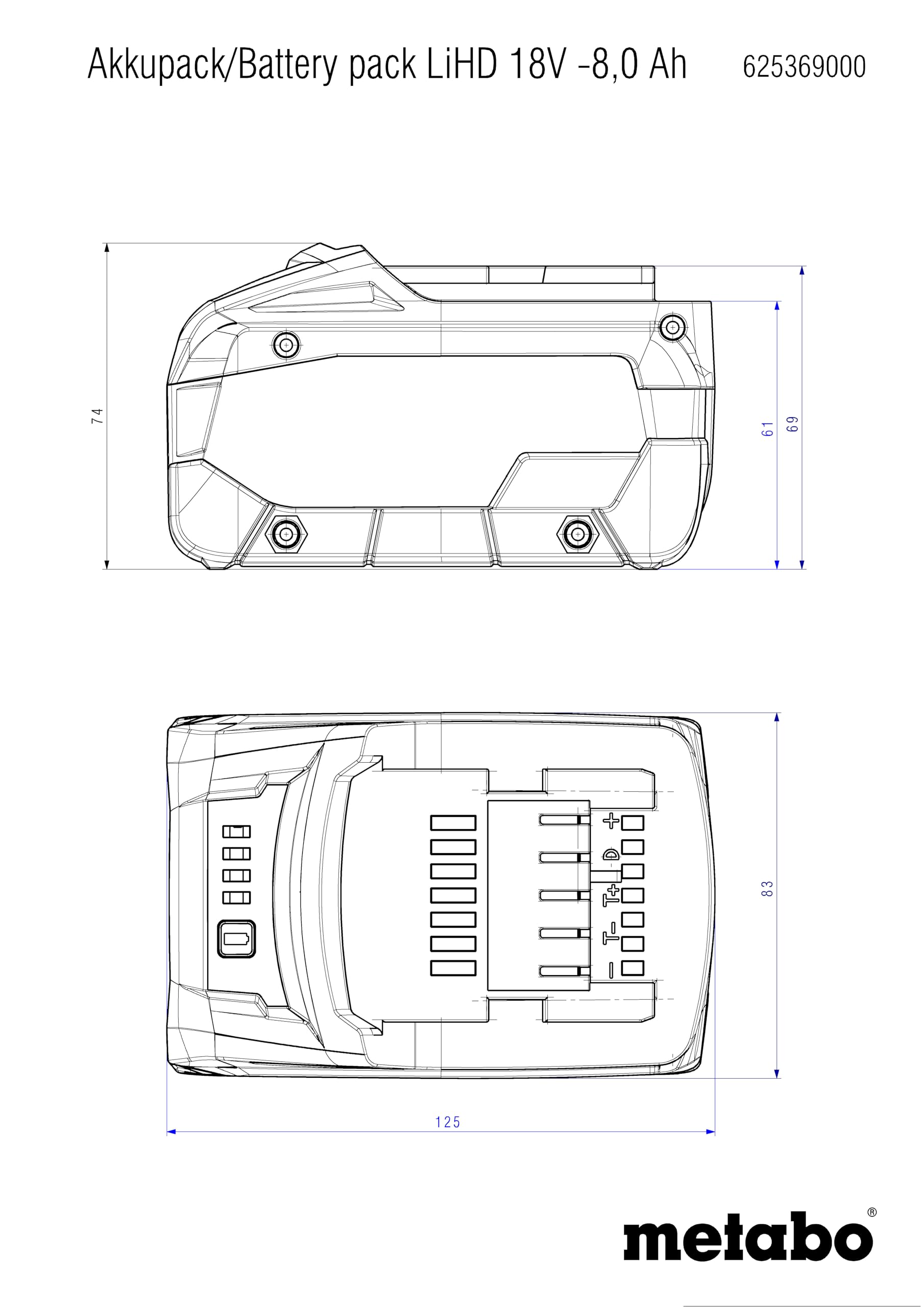 Metabo 18V 10.0 AH LIHD Battery Pack (625549000)