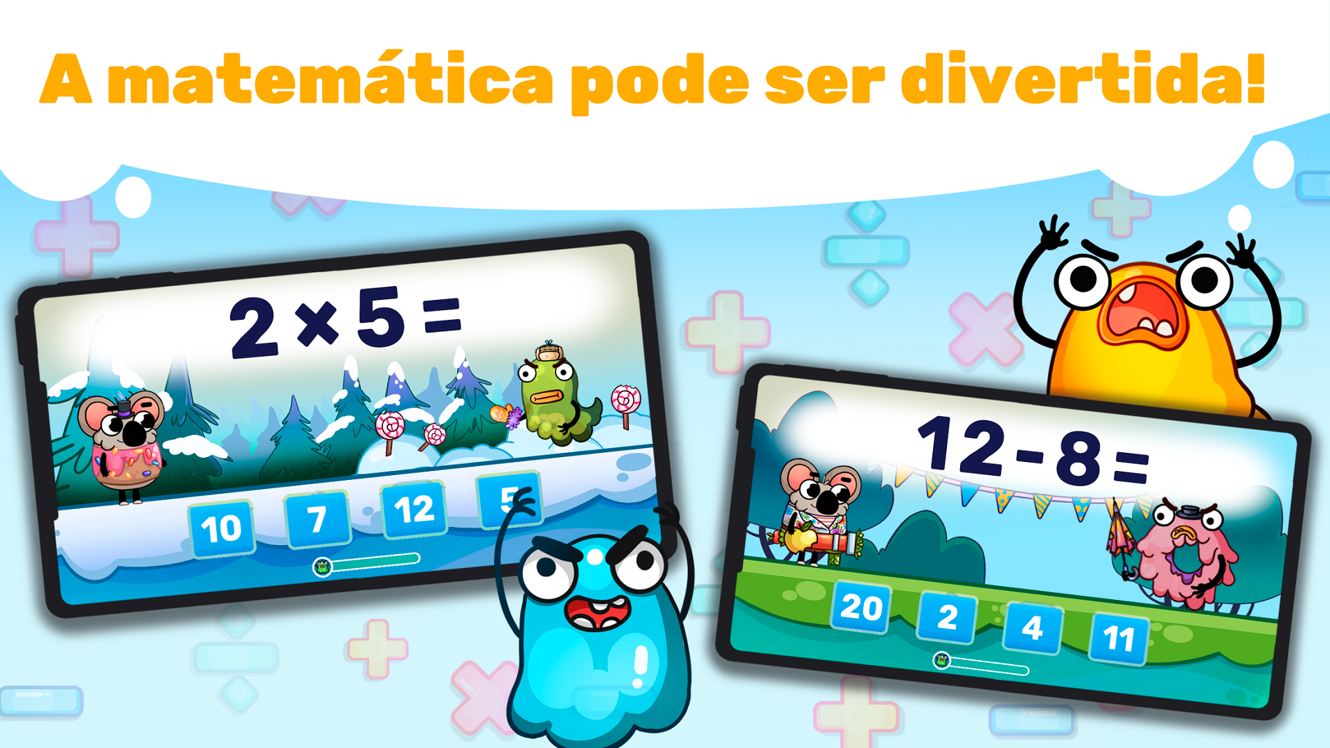 Matemática Divertida - Jogo para crianças (Adição, Subtração, Tabuada ...