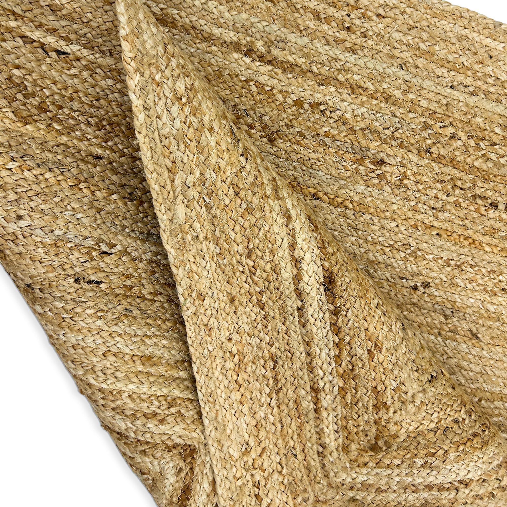 Natural Fiber Collection Teppich, handgefertigt, Jute-Läufer, dick, 0,7 cm, handgefertigt, natürliches einfarbiges Muster, Teppiche für Eingangsbereich, Flur, Küche, Nachttisch, Innen- und
